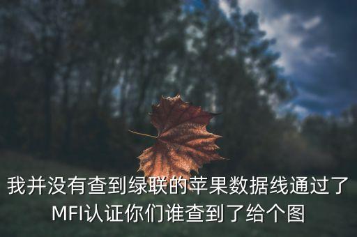 我并没有查到绿联的苹果数据线通过了mfi认证你们谁查到了给个图