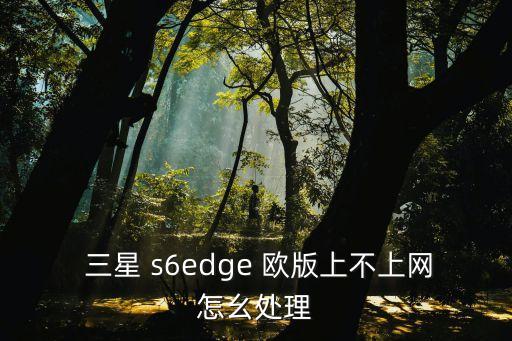  三星 s6edge 欧版上不上网怎幺处理