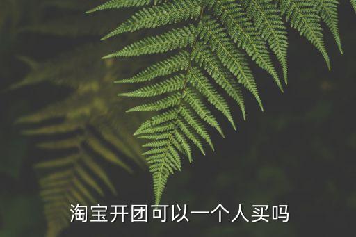  淘宝开团可以一个人买吗