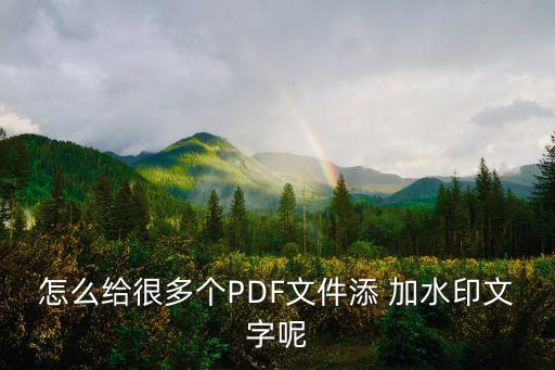 pdf怎么加水印,adobe pdf怎么加水印