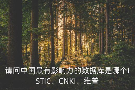 请问中国最有影响力的数据库是哪个istic、cnki、维普