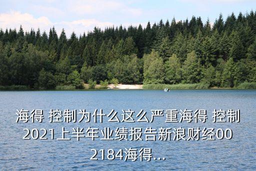 海得 控制为什么这么严重海得 控制2021上半年业绩报告新浪财经002184海得...