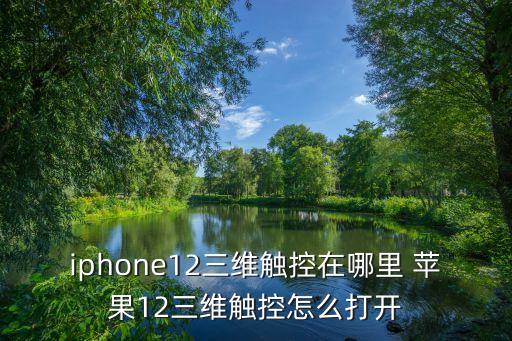 iphone12三维触控在哪里 苹果12三维触控怎么打开