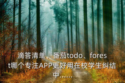 滴答清单、番茄todo、forest哪个专注app更好用在校学生纠结中……