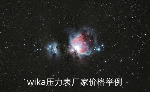 wika压力表厂家价格举例