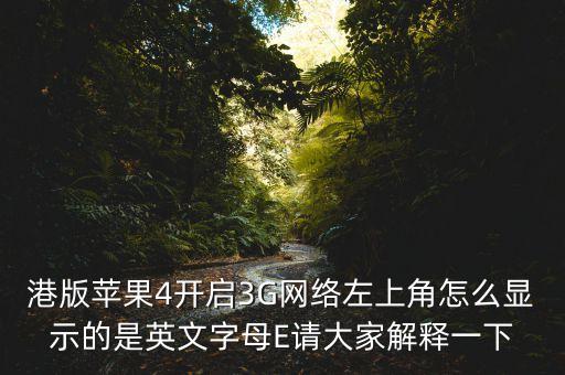 港版苹果4开启3g网络左上角怎么显示的是英文字母e请大家解释一下