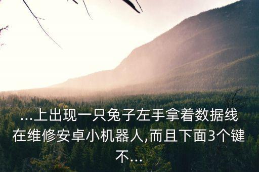 ...上出现一只兔子左手拿着数据线在维修安卓小机器人,而且下面3个键不...