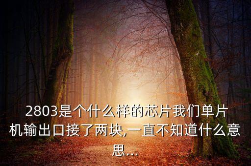  2803是个什么样的芯片我们单片机输出口接了两块,一直不知道什么意思...