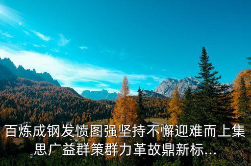 百炼成钢发愤图强坚持不懈迎难而上集思广益群策群力革故鼎新标...