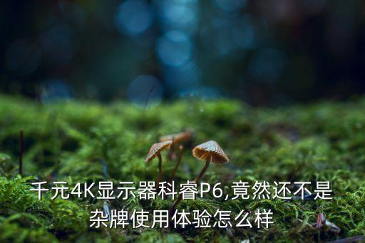 千元4k显示器科睿p6,竟然还不是杂牌使用体验怎么样