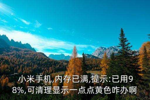  小米手机,内存已满,提示:已用98%,可清理显示一点点黄色咋办啊