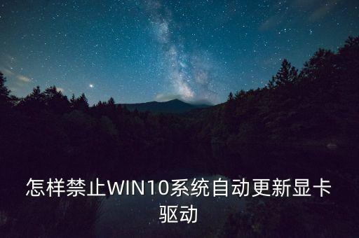 怎样禁止win10系统自动更新显卡驱动