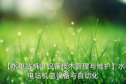 【水电站机电设备技术管理与维护】水电站机电设备与自动化