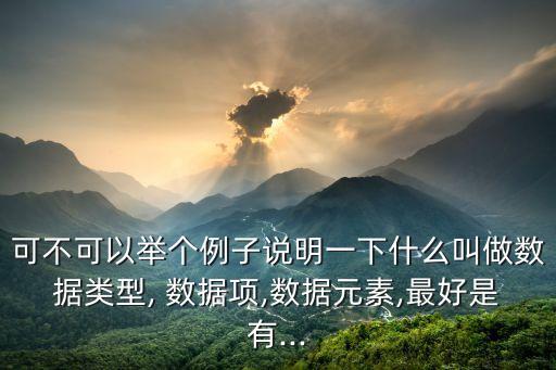 可不可以举个例子说明一下什么叫做数据类型, 数据项,数据元素,最好是有...