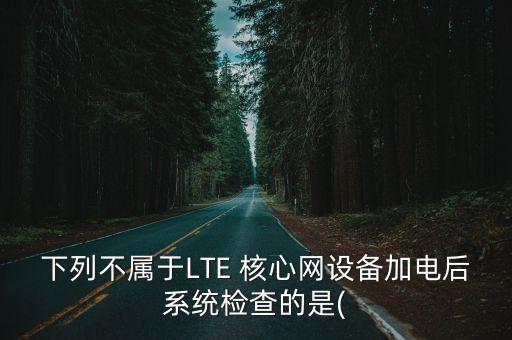 下列不属于lte 核心网设备加电后系统检查的是(