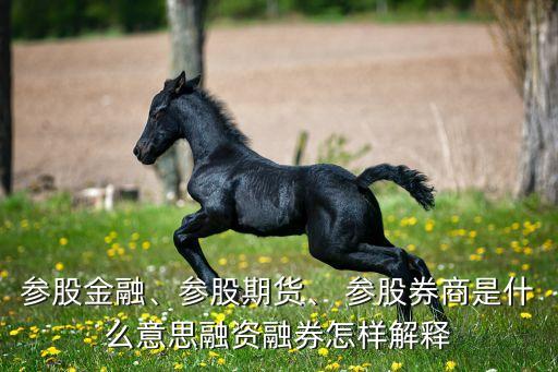 参股金融、参股期货、 参股券商是什么意思融资融券怎样解释