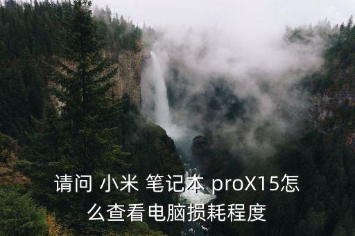 请问 小米 笔记本 prox15怎么查看电脑损耗程度