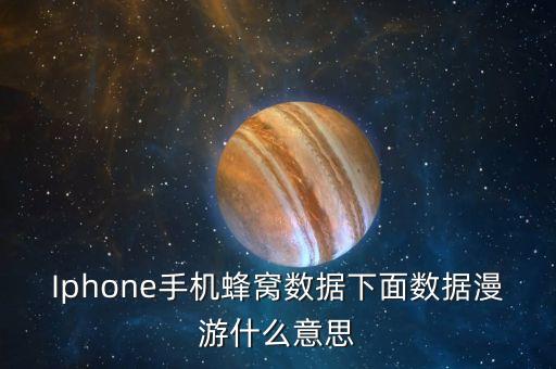 iphone手机蜂窝数据下面数据漫游什么意思