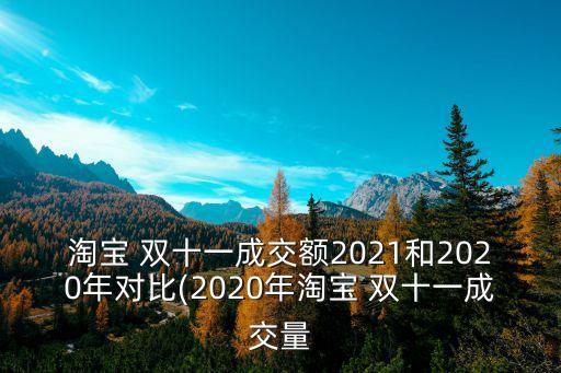 淘宝 双十一成交额2021和2020年对比(2020年淘宝 双十一成交量