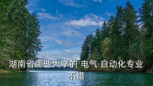 湖南省哪些大学的 电气 自动化专业不错