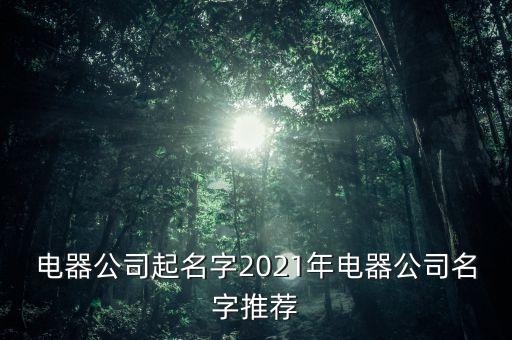 电器公司起名字2021年电器公司名字推荐