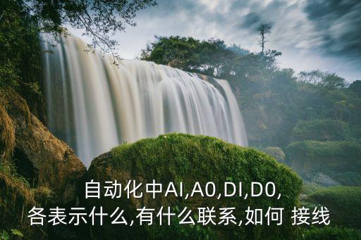  自动化中ai,a0,di,d0,各表示什么,有什么联系,如何 接线