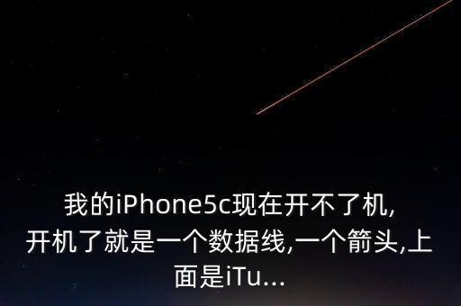 我的iphone5c现在开不了机,开机了就是一个数据线,一个箭头,上面是itu...