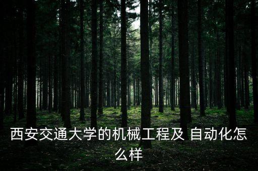 西安交通大学的机械工程及 自动化怎么样