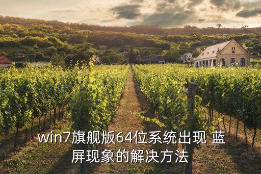  win7旗舰版64位系统出现 蓝屏现象的解决方法