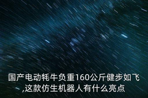 国产电动牦牛负重160公斤健步如飞,这款仿生机器人有什么亮点