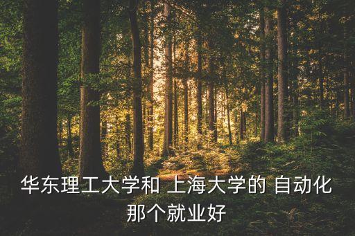 华东理工大学和 上海大学的 自动化那个就业好