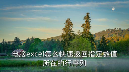 电脑excel怎么快速返回指定数值所在的行序列