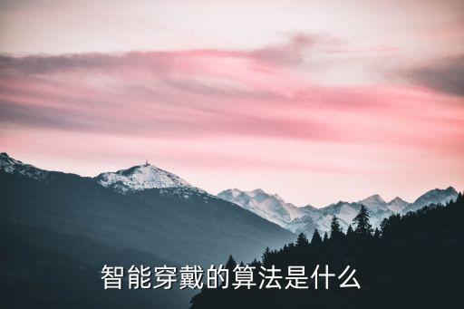 智能穿戴的算法是什么