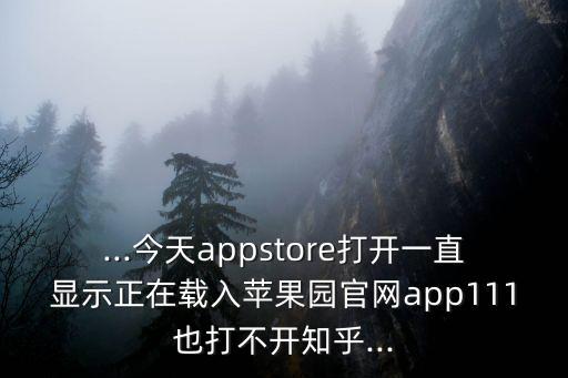 ...今天appstore打开一直显示正在载入苹果园pg电子游戏试玩平台网站官网app111也打不开知乎...