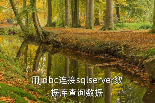 用jdbc连接sqlserver数据库查询数据