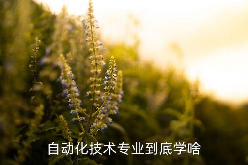 自动化技术专业到底学啥