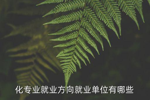 化专业就业方向就业单位有哪些