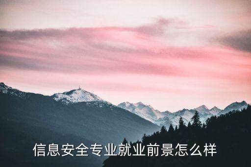 信息安全专业就业前景怎么样