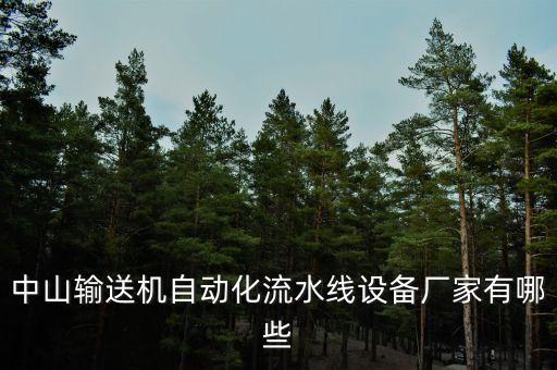 中山输送机自动化流水线设备厂家有哪些