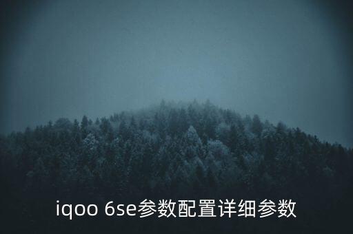 iqoo 6se参数配置详细参数