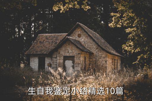 生自我鉴定小结精选10篇