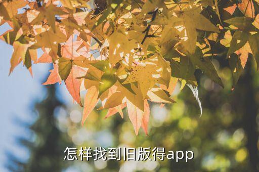 怎样找到旧版得app