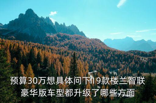 预算30万想具体问下19款楼兰智联豪华版车型都升级了哪些方面